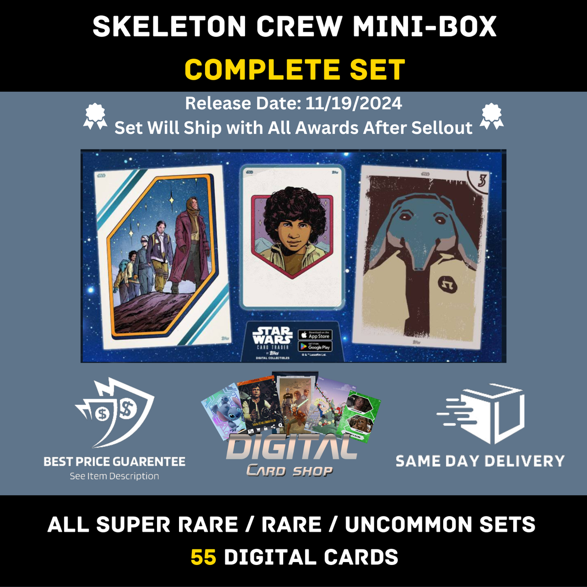 Topps Star Wars Card Trader SKELETON CREW Mini-Box Full Set ALL SR