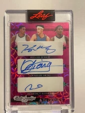2022-23 Leaf Tri-Graphics Pink Kaleidoscope #TG14 Murray/Dieng/Mathurin #13/15