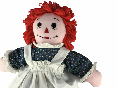 Collector's Item Raggedy Ann Doll Medium Blue Dress w White Apron