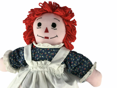 Collector's Item Raggedy Ann Doll Medium Blue Dress w White Apron