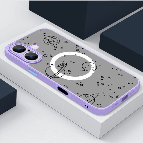 For iPhone 16 15 14 13 Pro Max 12 11 8 Magsafe Hybrid Acrylic Planet Case Cover - Picture 20 of 21