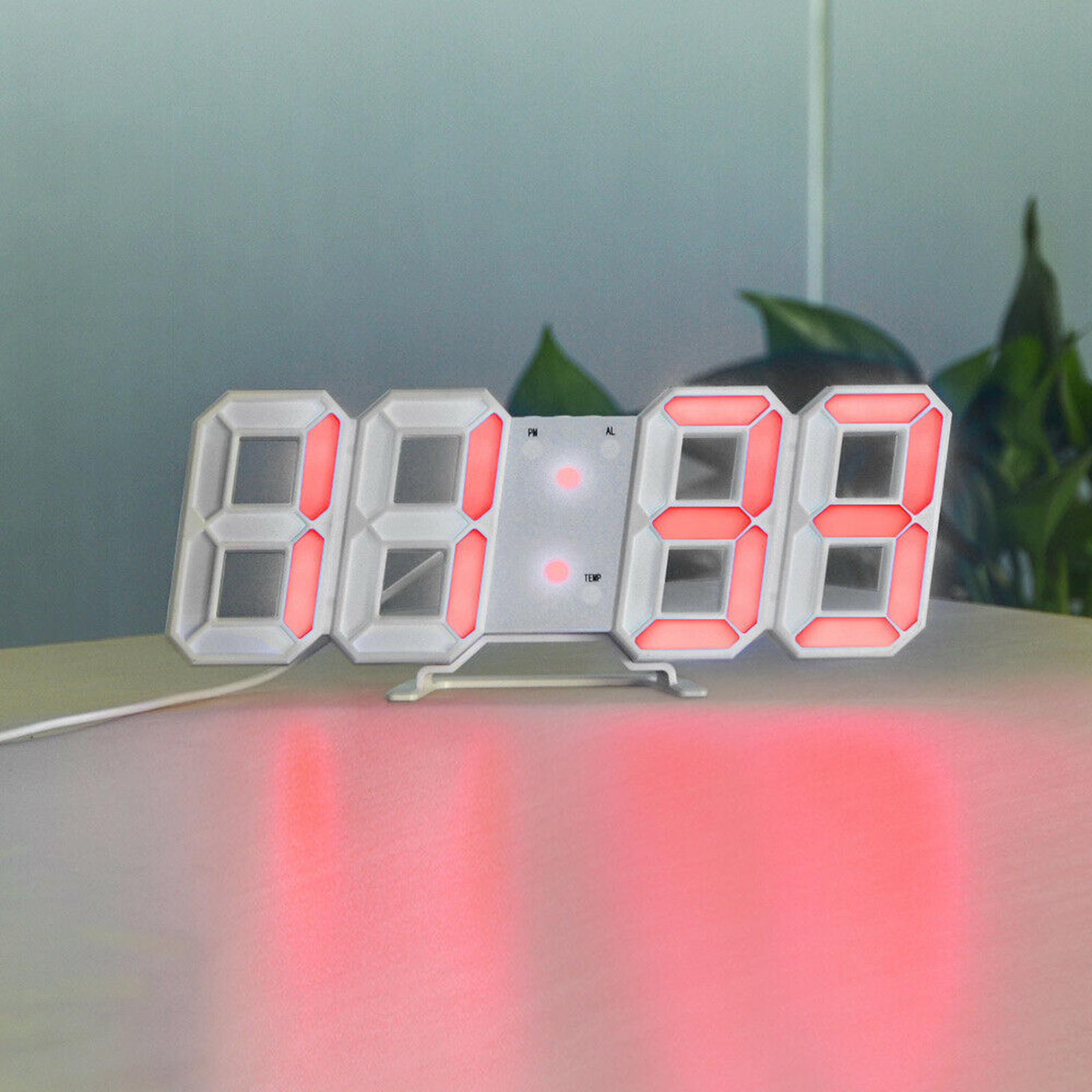 Alarm Clock Snooze 12/24 Hour Display Usb Decor