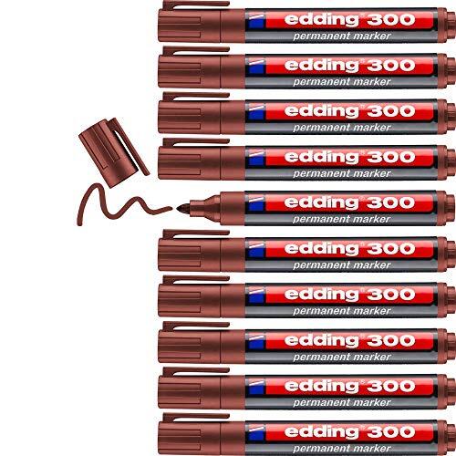 Permanent Marker Edding 300 Brown (10 Units) NUOVO