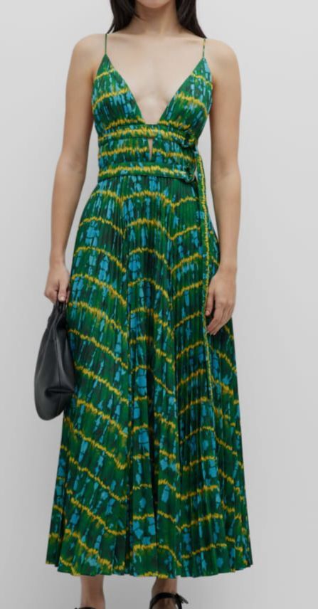 Altuzarra Winda Double-Belted Pleated Tie-Dyed Maxi Dress Butterscotch Altuzarra Winda Double-Belted Pleated Tie-Dyed Maxi Dress Butterscotch