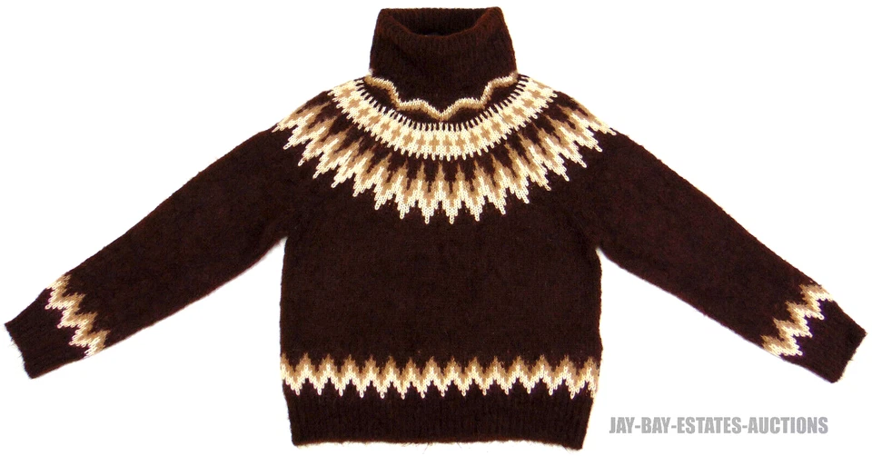 NUEVO POLO RALPH LAUREN FAIR ISLE MEZCLA DE LANA CUELLO ALTO SUÉTER MARRÓN MUJER PEQUEÑO Foto 4 de 4