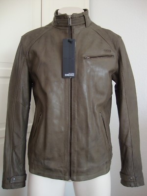 BOMBOOGIE LEATHER JACKET men's leather jacket blouson real leather size L NEW with tags