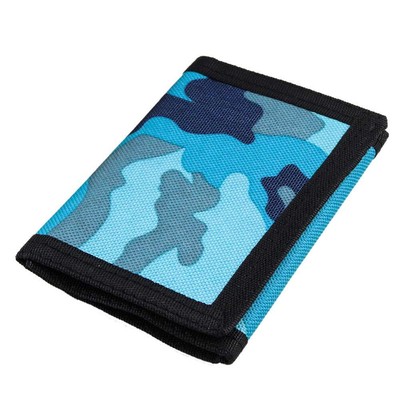 Trifold Canvas Wallet with Zipper and Front Pocket for Men Teen Boys Kids
