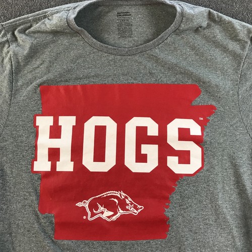 Arkansas Razorbacks Shirt Womens Large Gray Hogs SEC NCAA State Adult #5082 - Picture 2 of 7