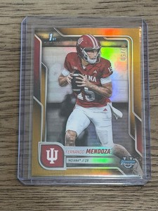 2025 Bowman U Chrome Fernando Mendoza 1st Bowman Gold Refractor /50 Indiana QB!