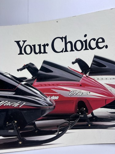 Vintage SKI-DOO Cardboard Dealer Display Twin Tracker Mach 1 Snowmobile Rare - Picture 7 of 8