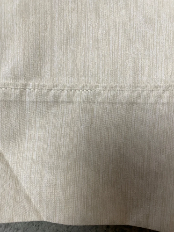 Charisma 2 King Pillowcases White Beige Muted Stripes Soft 100% Poly Microfiber - Image 3 of 4