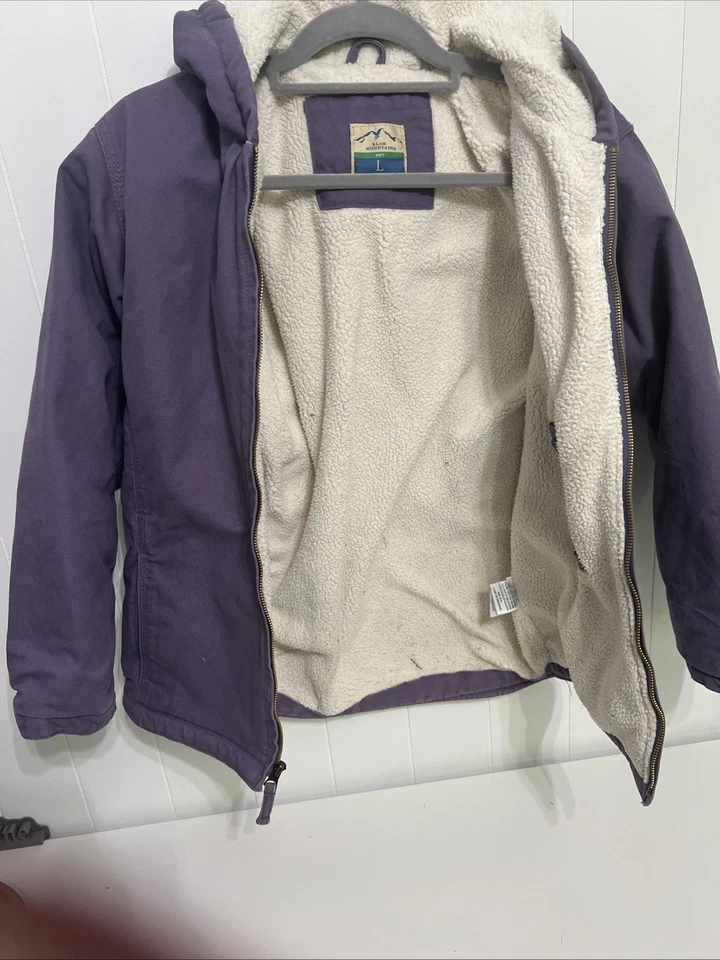 Youth Blue Mountain Jacket Size Large (14) Sherpa Lined Lavender Purple Coat - Image 4 of 4