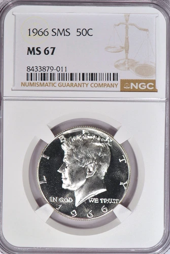 1966 SMS Kennedy Half Dollar NGC MS 67 SP Gem Silver Coin 50C