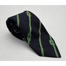 Gucci Silk Tie Navy Green Nautical Knot Stripe Men's Luxury Accessory