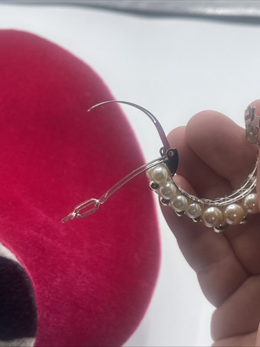 Vintage Faux Pearl Hair Ponytail Holder Barrette Clip - Picture 7 of 14