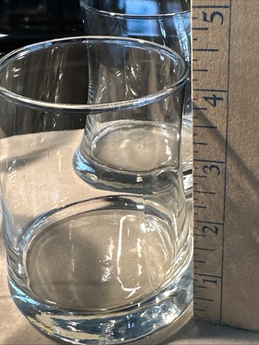 Libbey BRAVURA 4" Double Old Fashion Rocks Glasses Clear Curved Shaped Set of 4 - Picture 3 of 4
