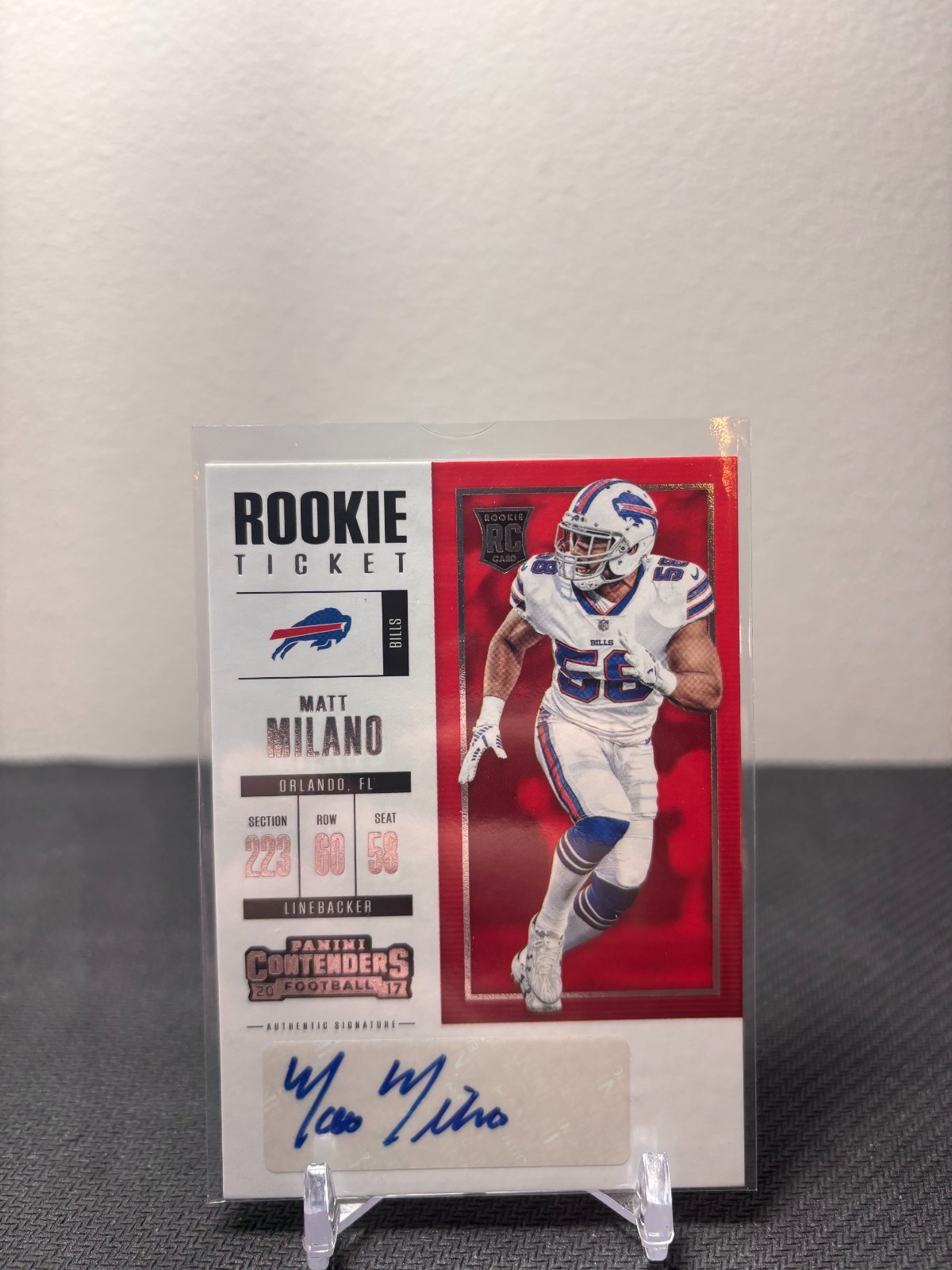 MATT MILANO 2017 Panini Contenders #225 Rookie Ticket RC Auto Buffalo Bills SSP