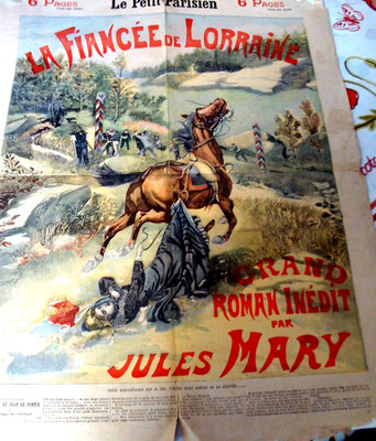 Die Braut von Lothringen. Großer unveröffentlichter Roman von JULES MARY. 59 x 45 cm.