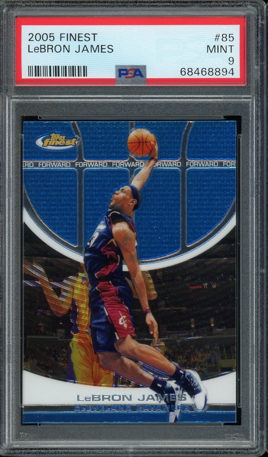 2005 Topps Finest 85 LeBron James PSA 9 MINT Sharp view 1