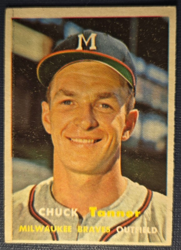1957 Topps - Chuck Tanner #392 Milwaukee Braves Excellent