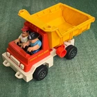 Vintage 1979 Fisher-Price Toy Dump Truck 328 Construction Vehicle With 2 Figures