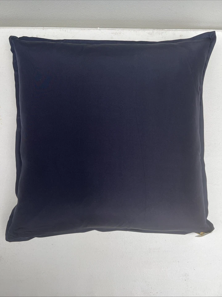 NUEVO Ralph Lauren Seda Polo Pony Almohada Ecuestre Azul Marino y Crema 20X20 Foto 4 de 4