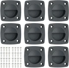 Marine Nylon Flush Pull Hatch Handle,Black Boat Recessed Square Lid Handle,Yacht