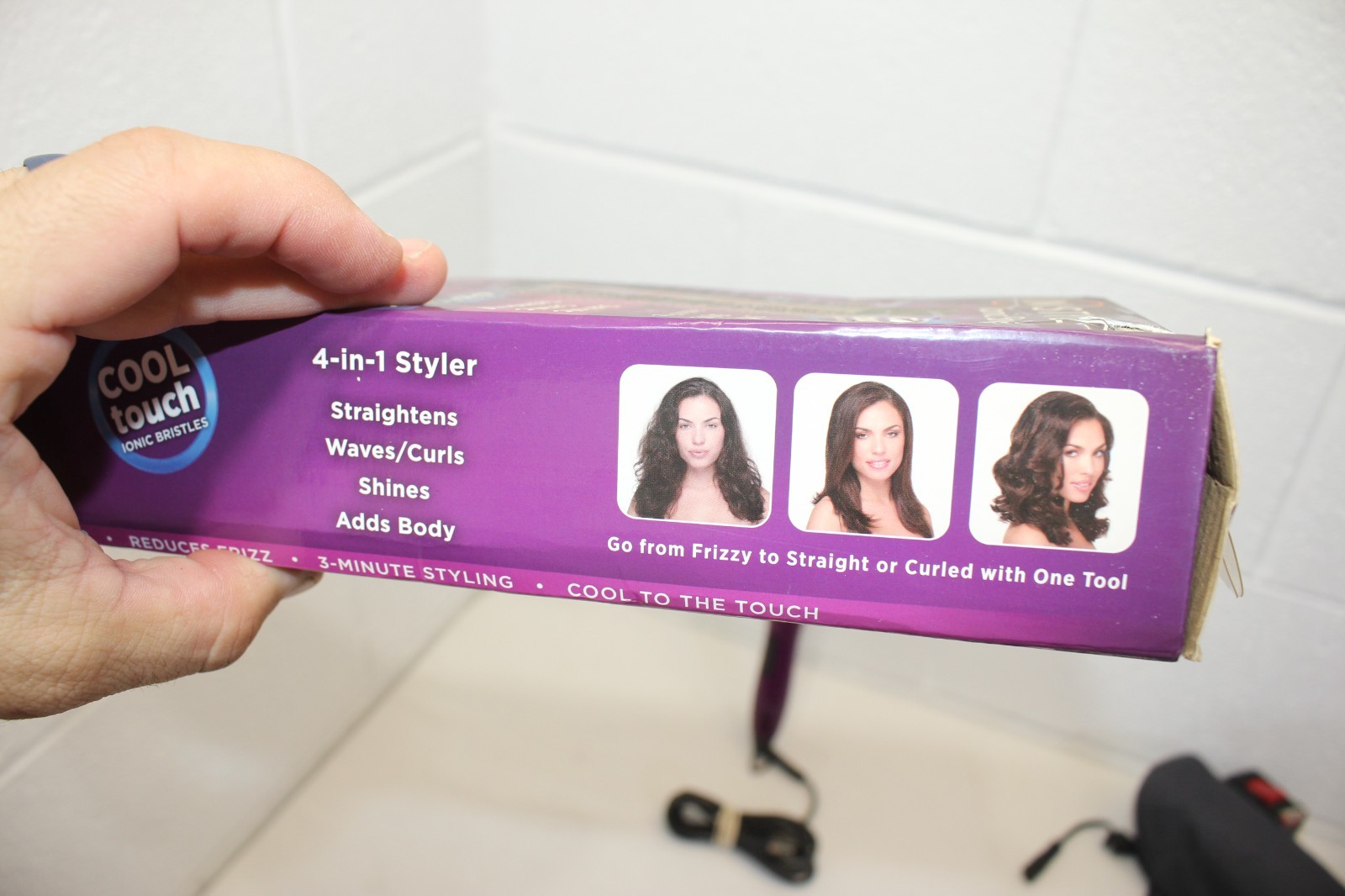Instyler Hot Round Brush Curling Ionic Styler 30336 Purple, 2 heat settings