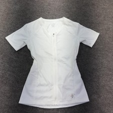 Tommie Copper Womens Back Support Compression Shirt Medium White Zip Top Active