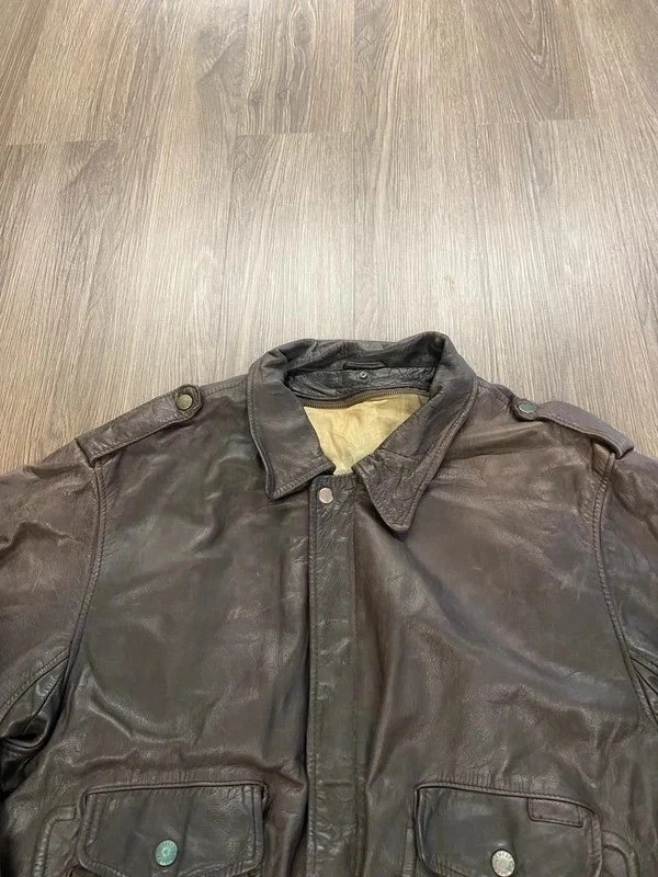Chaqueta de Vuelo de Cuero Schott NYC A2 De Colección Marrón Bombardero Aviador Talla XXL