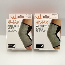 IMAK Knee Sleeves Size Medium New Two Gray Compression Sleeve Arthritis Pair
