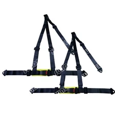 Pair Black Racing Seat Belt 3 Point Safety Harness UK