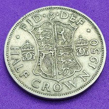 1950 Half Crown George VI Better Date VF Nice Detail Coin  #AKL