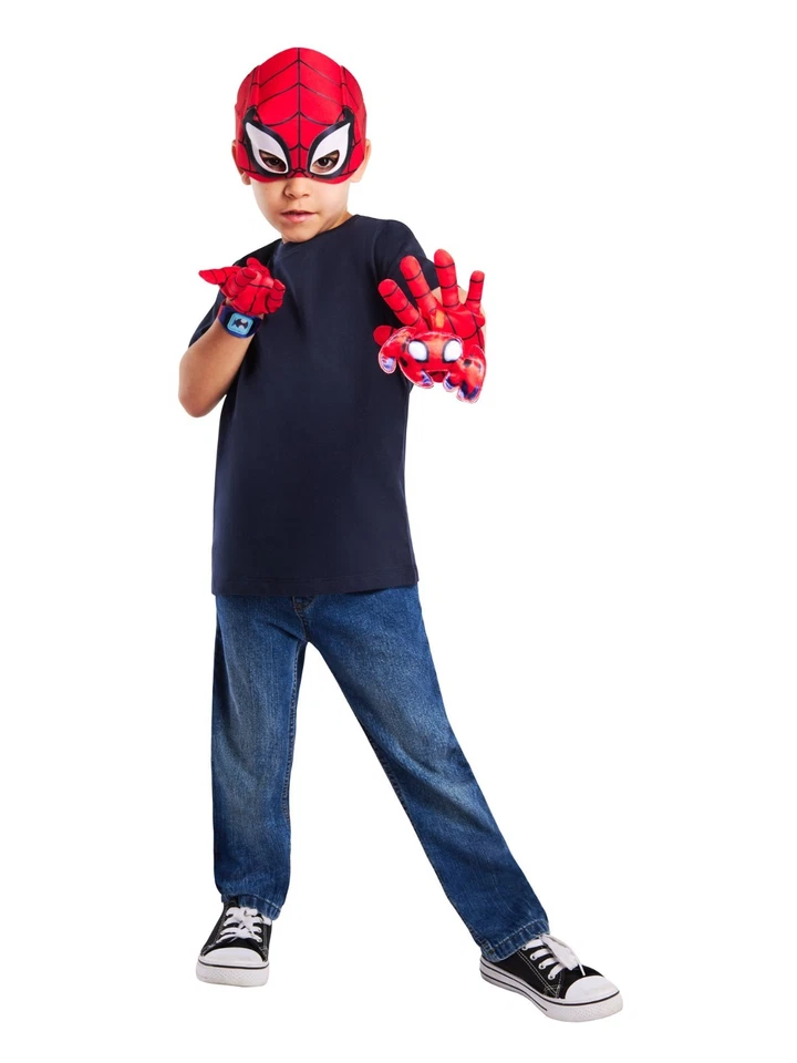 Kids Spidey Accessory Set Marvel Spider-Man Mask Gloves Watch Plush Fancy Dress - Image 4 of 4