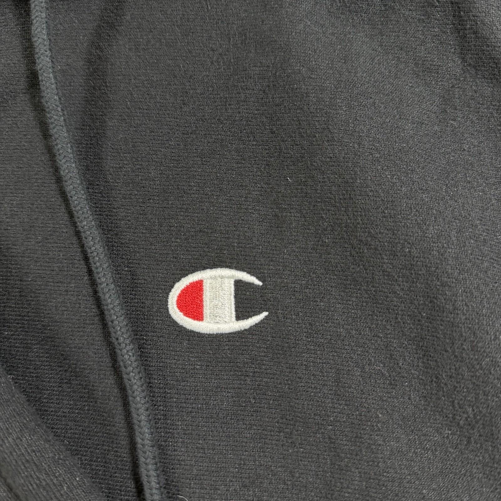 Champion Reverse Weave Hoodie Mens S Black Heavyweight Vintage Blank Sleeve Logo thumbnail 3