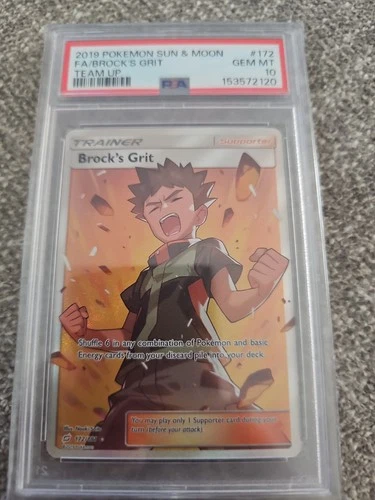 Brock's Grit 172/181 Team Up Full Art PSA 10