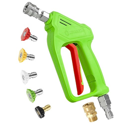 #ad Pressure Washer Short Gun with Swivel 3 8quot; Male Plug amp; 1 4”Quick Short Green $72.87
