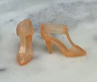 Vintage *Barbie* Shoes ~ Translucent Orange T-strap Pointy-toe Pumps