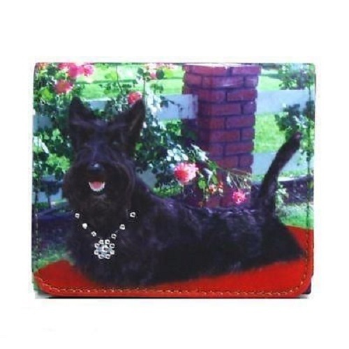 Scottish Terrier Dog Bejeweled Fashion Mini Wallet - Picture 1 of 1