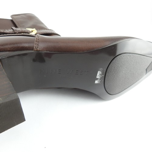 Vintage 90er Nine West Größe 6 braune Lederstiefelette eckige Zehenpartie Nine West - Bild 8 von 9