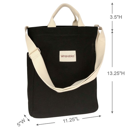 Wrapables Canvas Tote Bag for Women, Casual Cross Body Shoulder Handbag - Picture 11 of 21