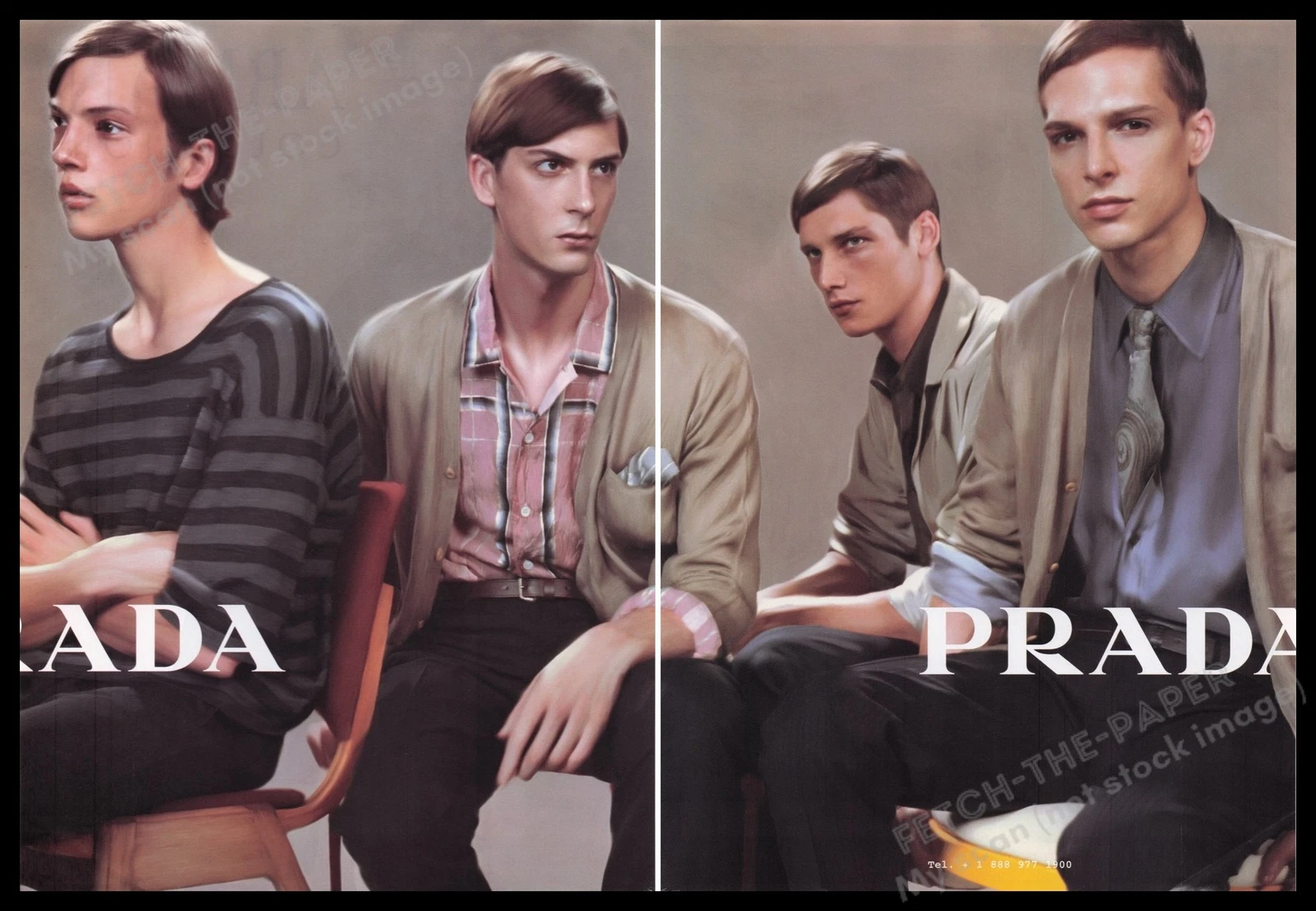 Prada Abbigliamento Uomo Anni 2000 Stampa Pubblicità (2 Pagine) 2005 4 Modelli Uomo