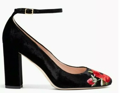 rose embroidered heels