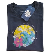 Life Is Good SS Shirt Relaxed Boxy Crusher Tee WAVY OCEAN ALRIGHT 54in Womens XL