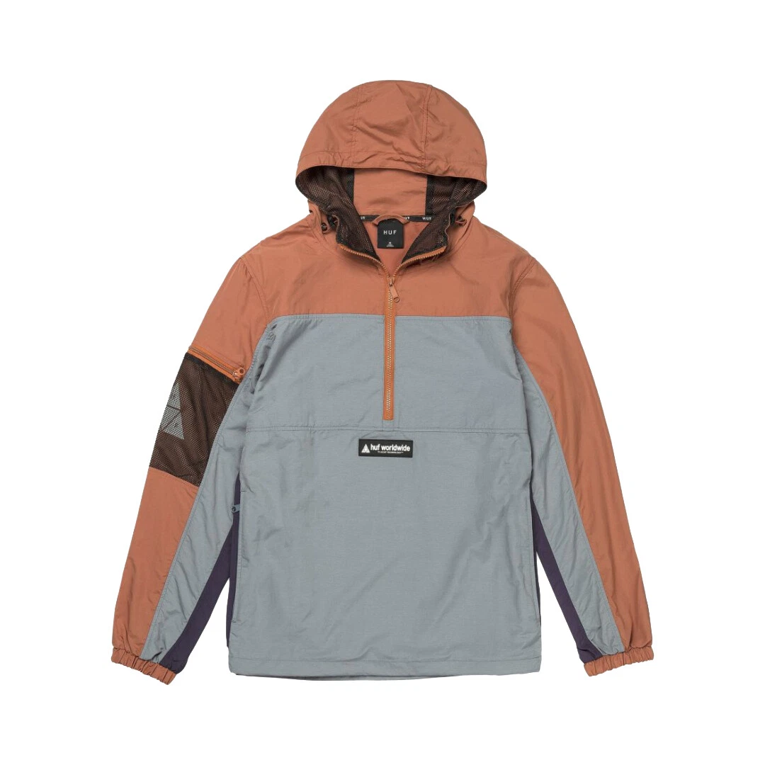 HUF "Nystrom" Packable Anorak (Rust) Men's Windbreaker Hooded Jacket