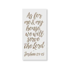We Will Serve The Lord Bible Verse Stencil - Durable & Reusable Mylar Stencils