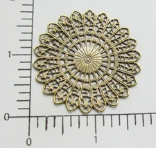 24473    Brass Oxidized Victorian Round Filigree Jewelry Finding