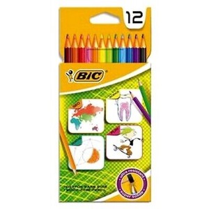 Lot 12 Crayons De Couleurs Bic Papeterie Materiel Scolaire Feutre Neuf Ebay