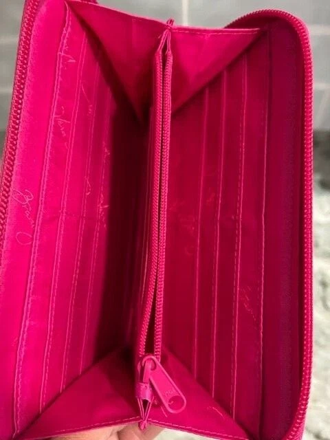 Cartera/cartera de mano Vera Bradley floral rosa con cremallera de cuero usada solo una vez Foto 4 de 4