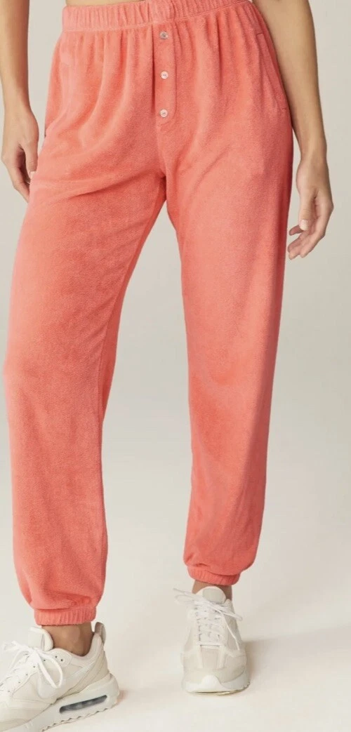 beyond-yoga x donni terry henley electric peach sweatpants
